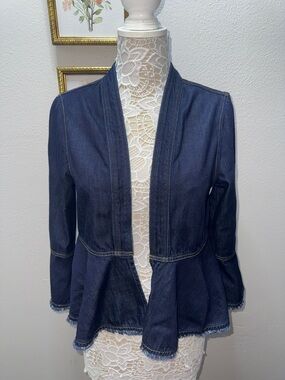 Tommy Bahama Indigo Denim Peplum Jacket